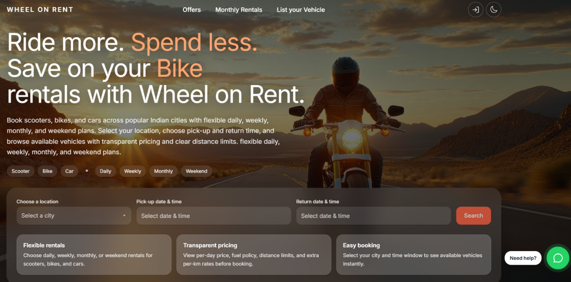 Bike Rental Service Website